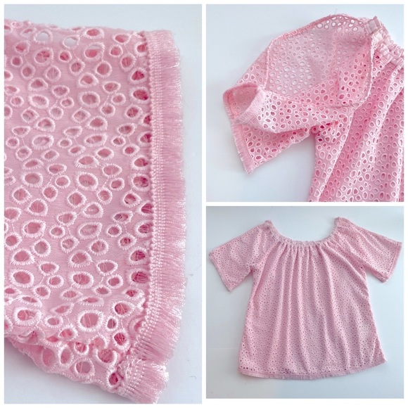 LILLY PULITZER Lillette Top In Paradise Tint Eyelet Crinkle Chiffon XS - Picture 2 of 13